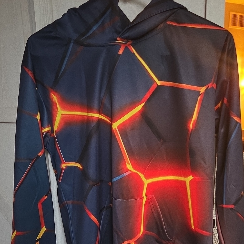 Geometric Soccer Pattern Hoodie- YL